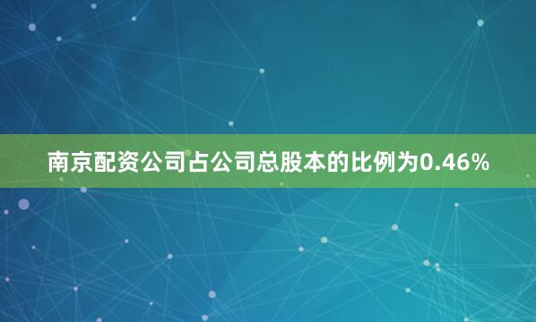 南京配资公司占公司总股本的比例为0.46%